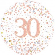 Sparkling Fizz Rose Gold 30th Birthday Balloon